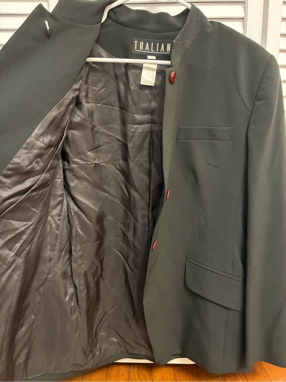 Vintage Thalian Dark Olive Green Women's Blazer - Picture 3 of 11